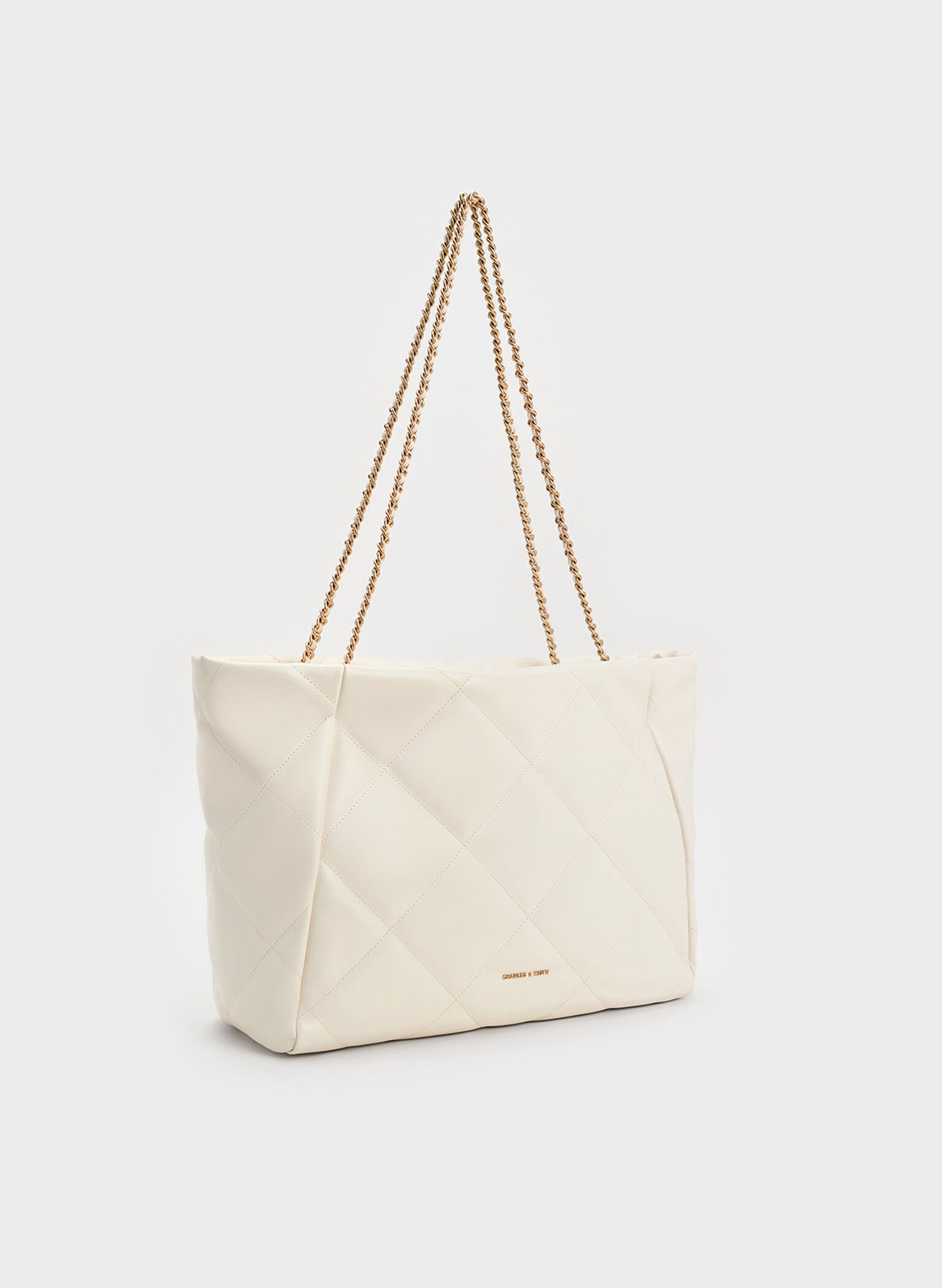 Apfra Quilted Chain-Handle Tote Bag, Cream, hi-res
