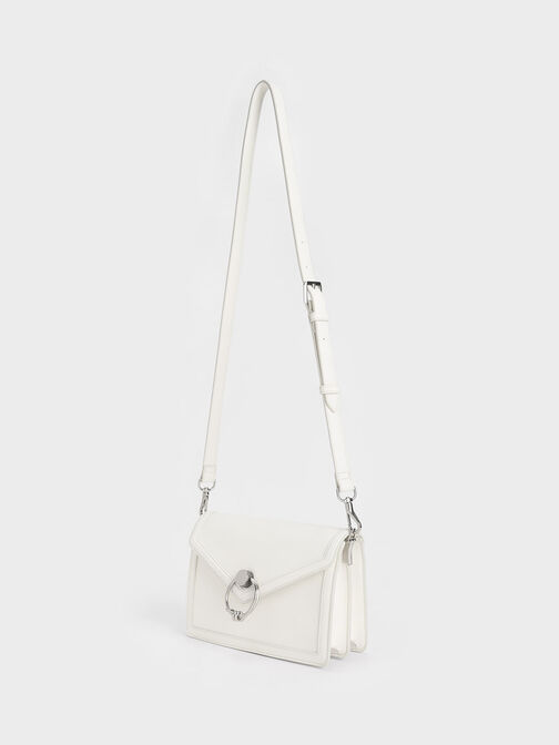 Joelle Envelope Shoulder Bag, White, hi-res