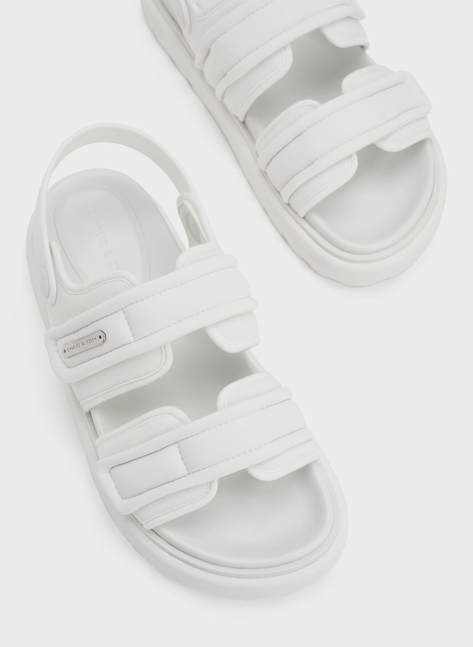 Romilly Puffy Sandals, White, hi-res