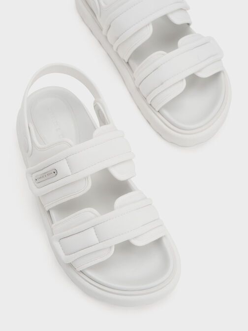 Romilly Puffy Sandals, White, hi-res