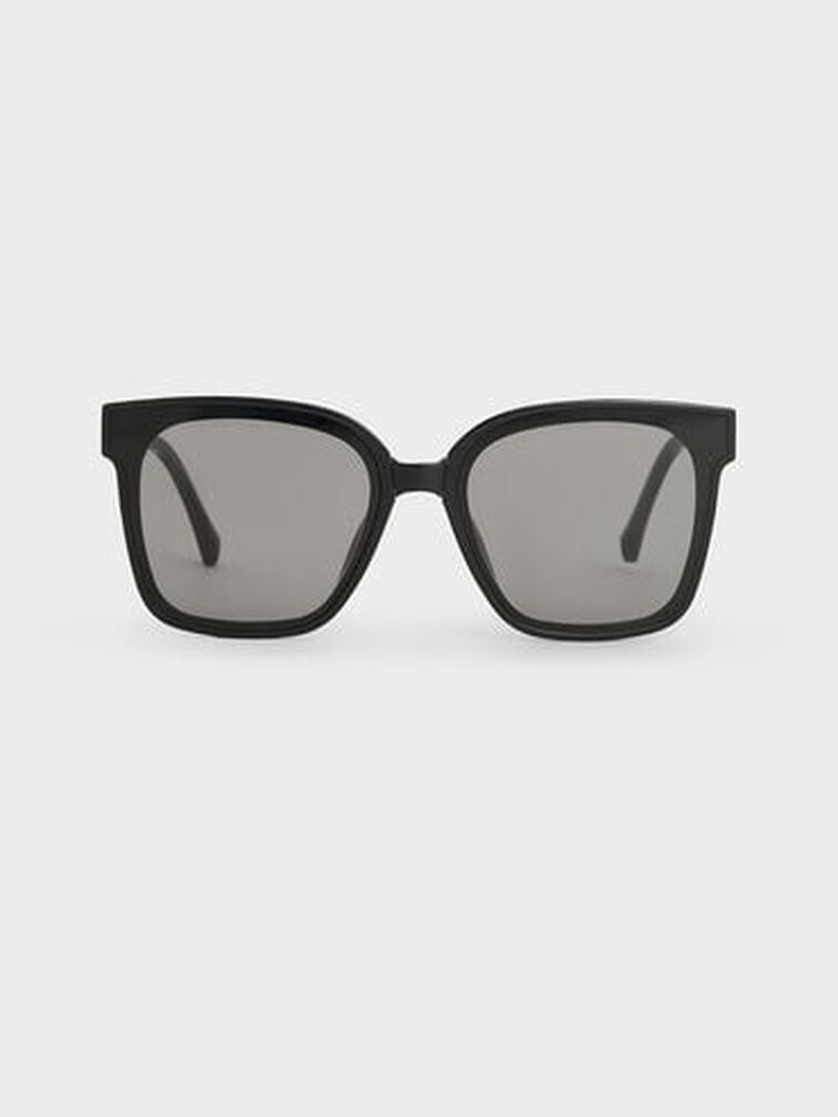 Brea Foldable Sunglasses, Black, hi-res
