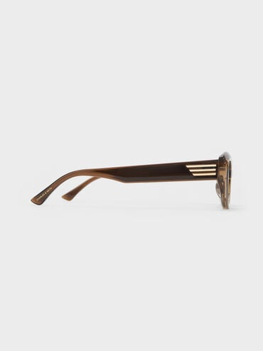 Birdie Recycled Acetate Sunglasses, Chestnut Brown, hi-res