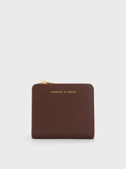 Zip Around Card Holder, Dark Brown, hi-res