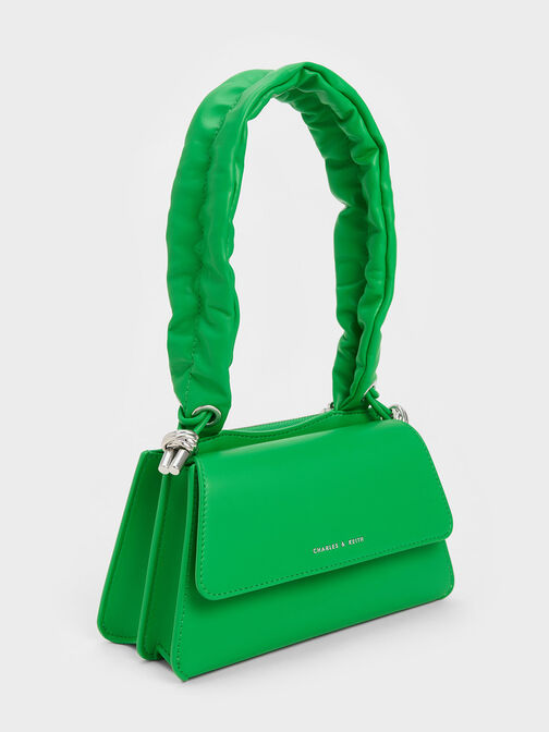 Cosette Ruched-Handle Trapeze Bag, Green, hi-res