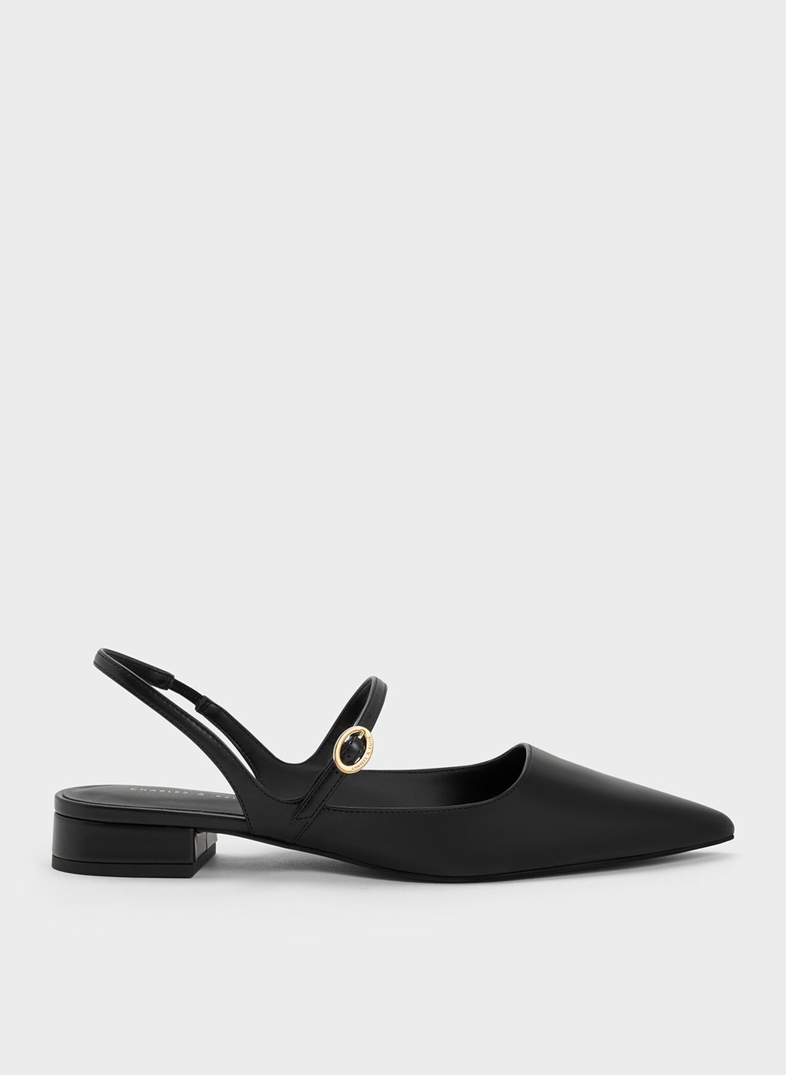Roxane Slingback Mary Jane Flats, Black, hi-res