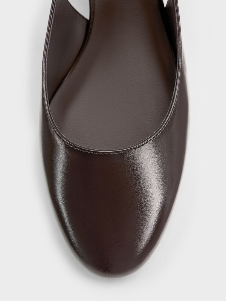 Block-Heel Slingback Mary Jane Pumps, Burgundy, hi-res