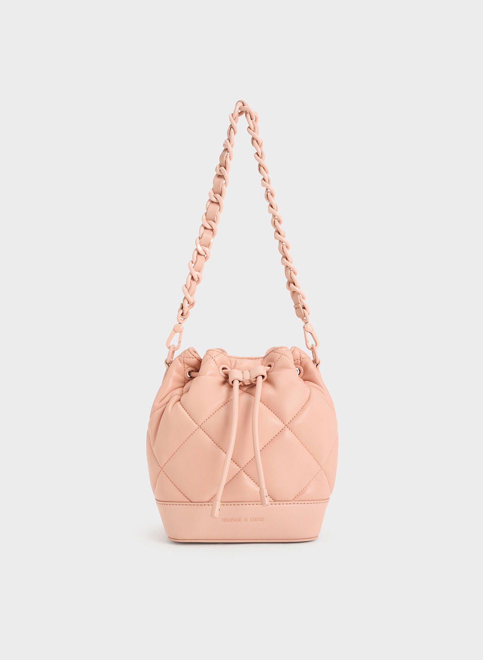 Lin Quilted Bucket Bag, Pink, hi-res