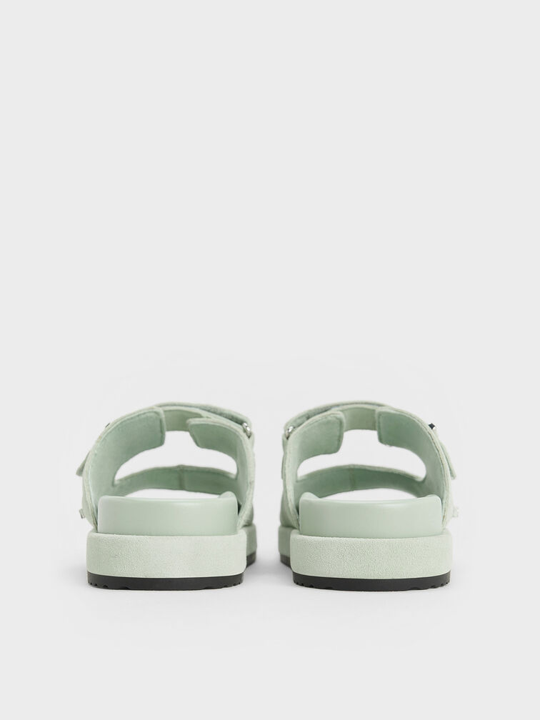 Kori Suede Slide Sandals, Mint Green, hi-res