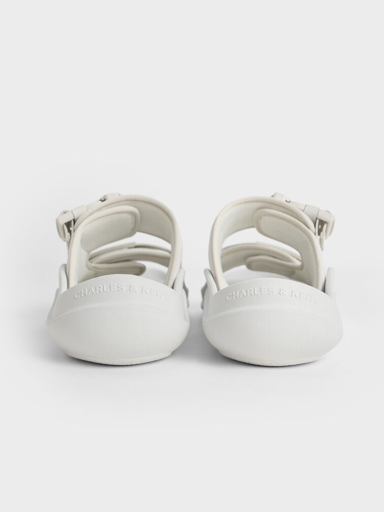 Nylon Double-Strap Sports Sandals, White, hi-res