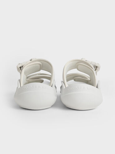 Nylon Double-Strap Sports Sandals, White, hi-res