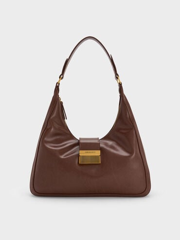 Charlot Hobo Bag, Dark Brown, hi-res