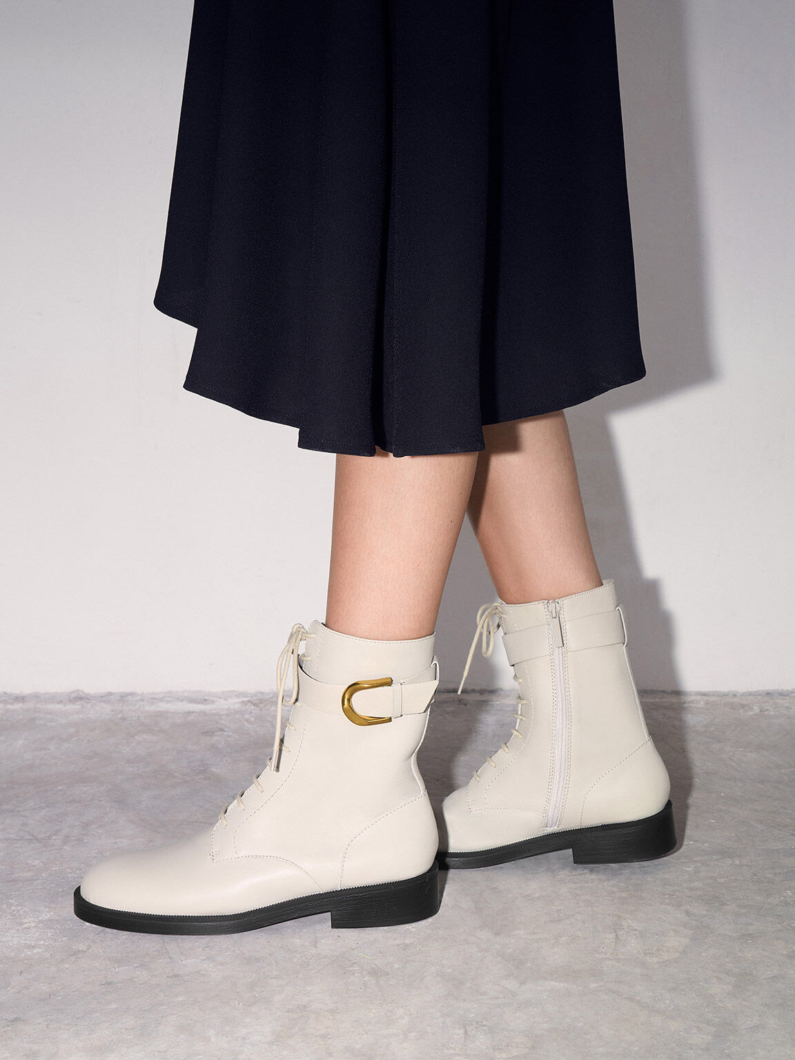 Leather lace up ankle boots discount