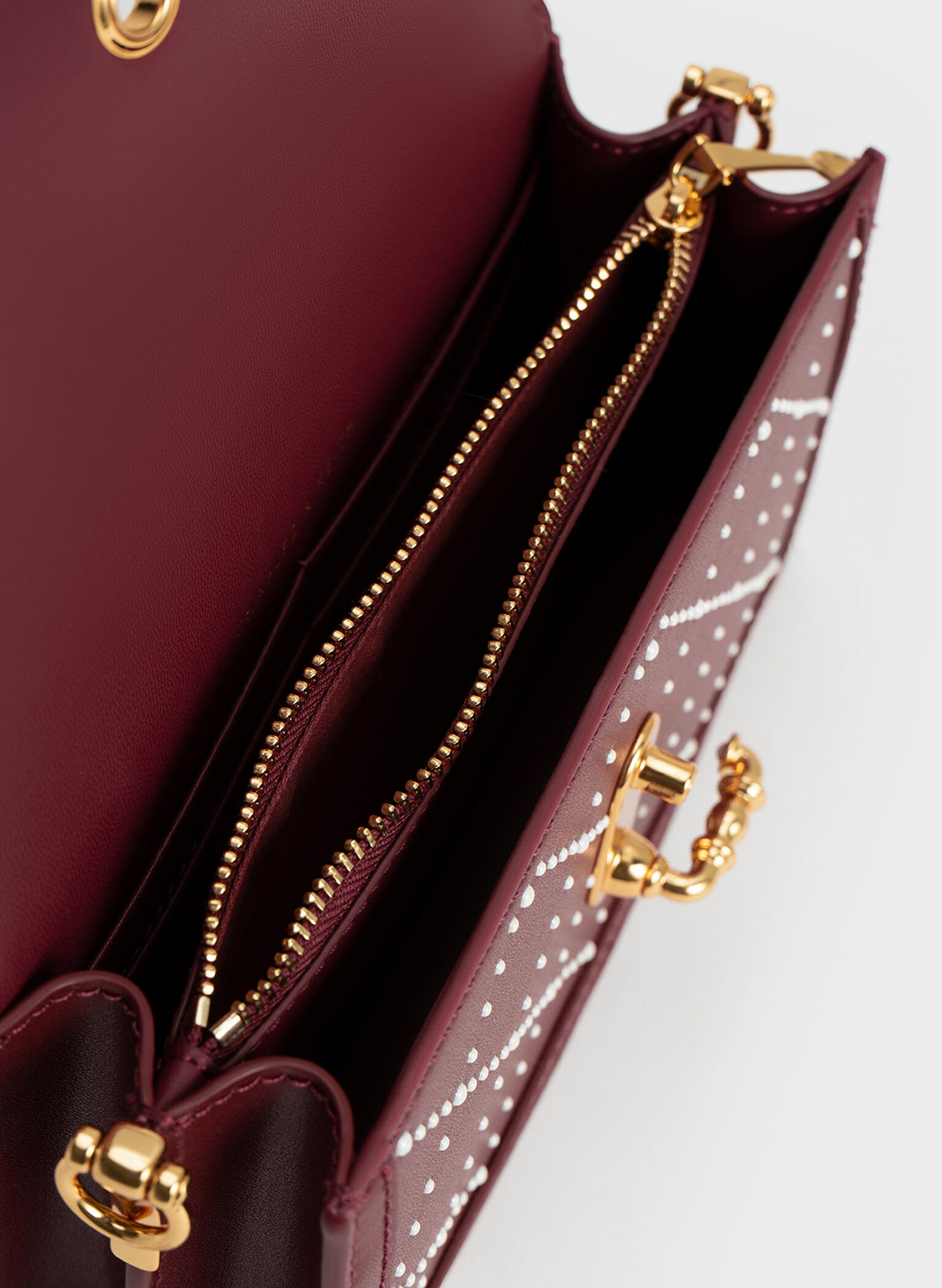 Marietta Textured Quilted Crossbody Bag, Burgundy, hi-res