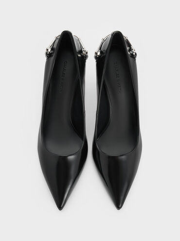 Erinna Metallic-Accent Pointed-Toe Pumps, Black Box, hi-res