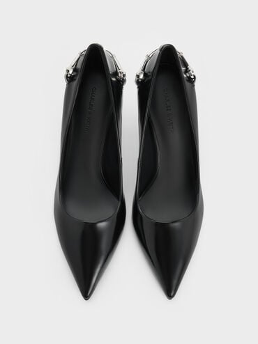 Erinna Metallic-Accent Pointed-Toe Pumps, Black Box, hi-res
