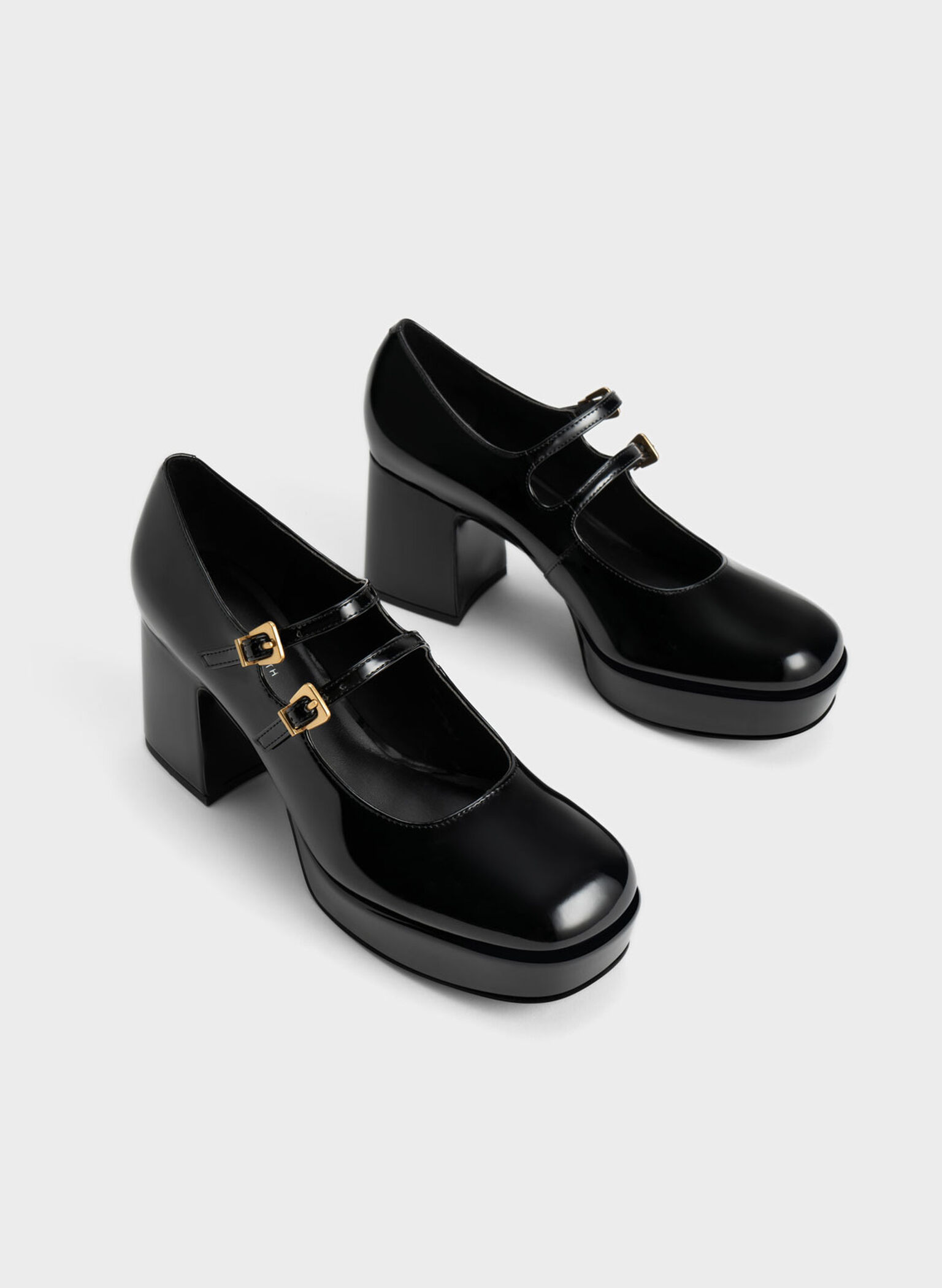 Jaylin Patent Block Heel Mary Janes, Black, hi-res