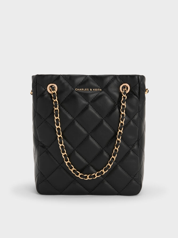 Alva Quilted Braided-Strap Shoulder Bag, Black, hi-res