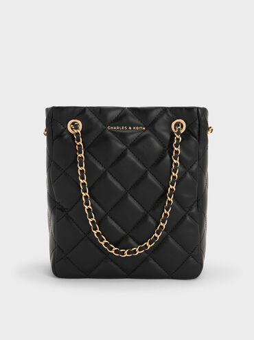 Alva Quilted Braided-Strap Shoulder Bag, Black, hi-res