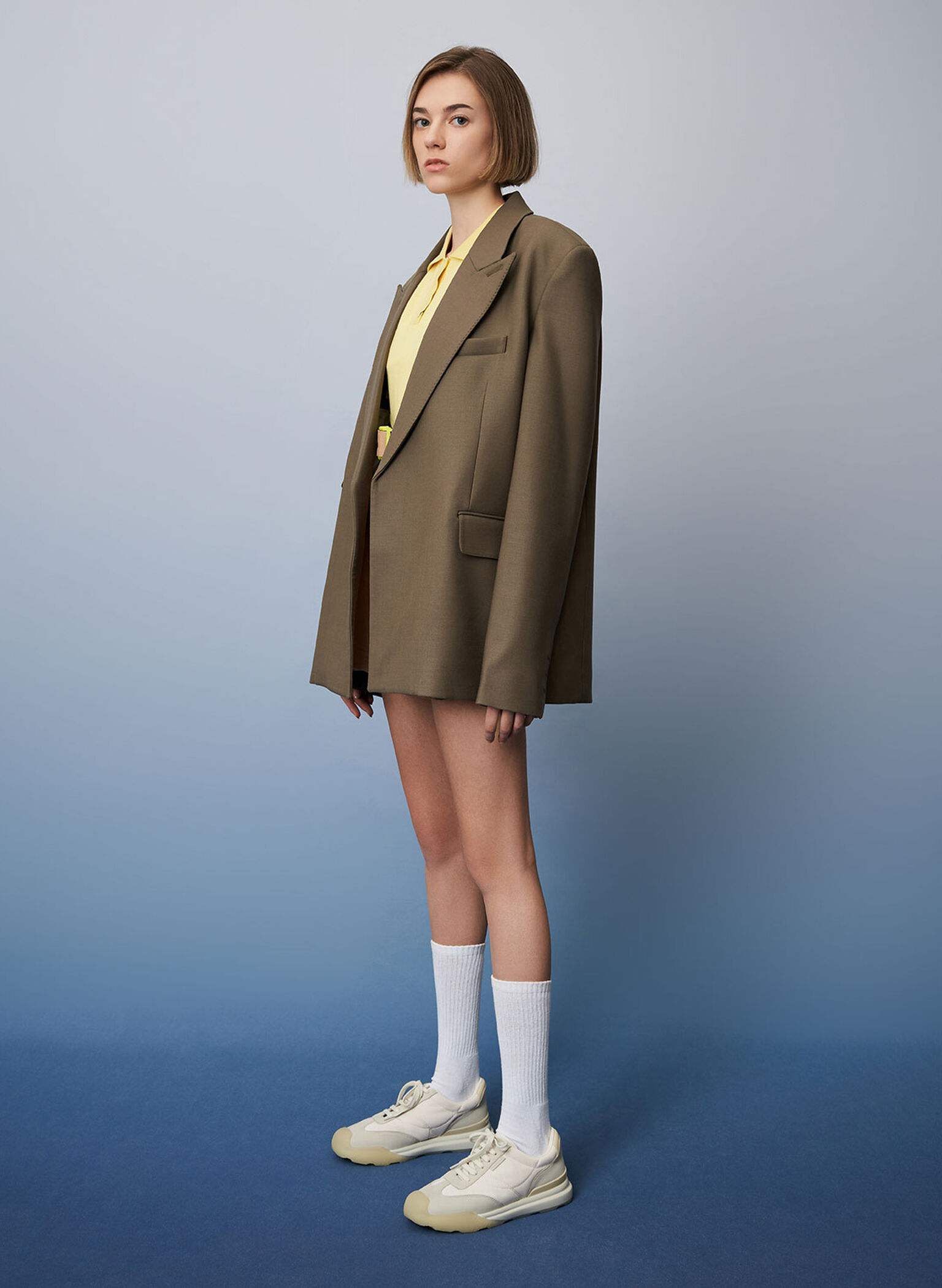 Microfibre & Nylon Low-Top Sneakers, Sand, hi-res