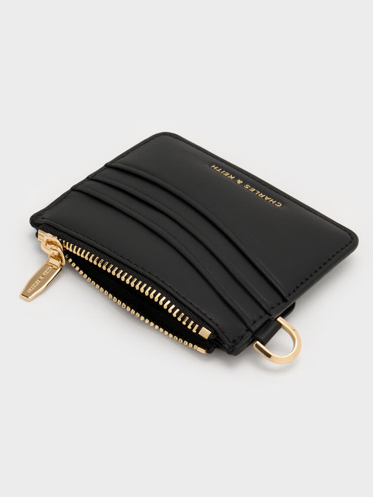 Agatha Chain-Accent Wristlet Card Holder, Black, hi-res