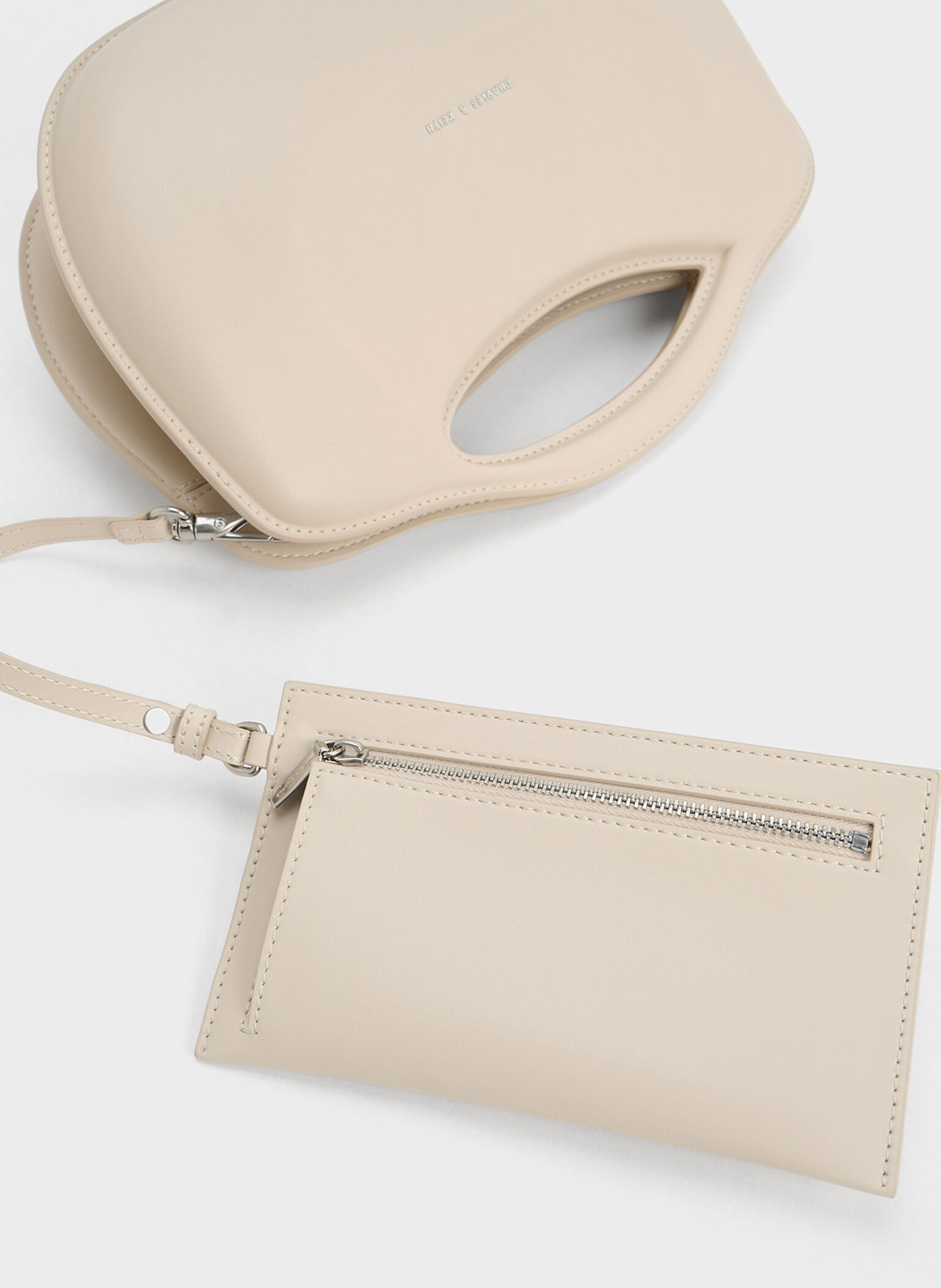 Cocoon Curved Handle Bag, Beige, hi-res