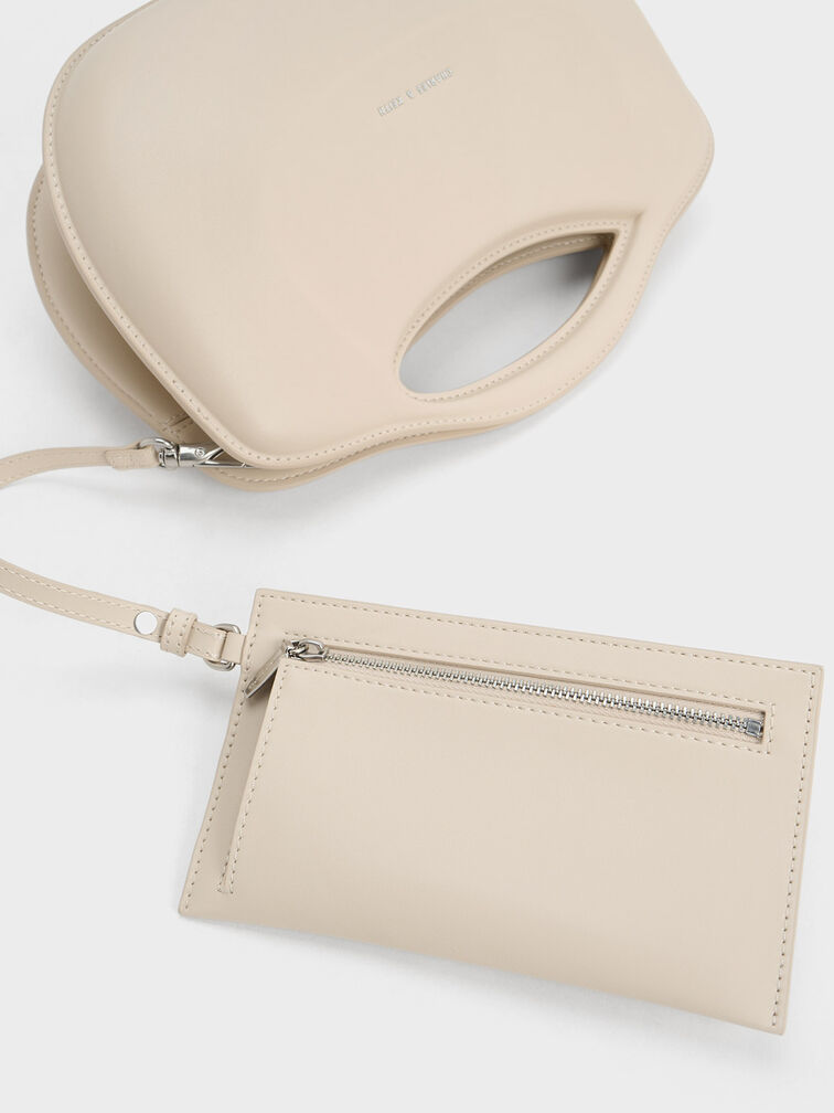 Cocoon Curved Handle Bag, Beige, hi-res
