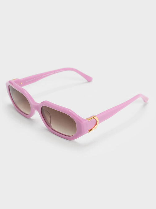 Gabine Recycled Acetate Oval Sunglasses, Violet, hi-res
