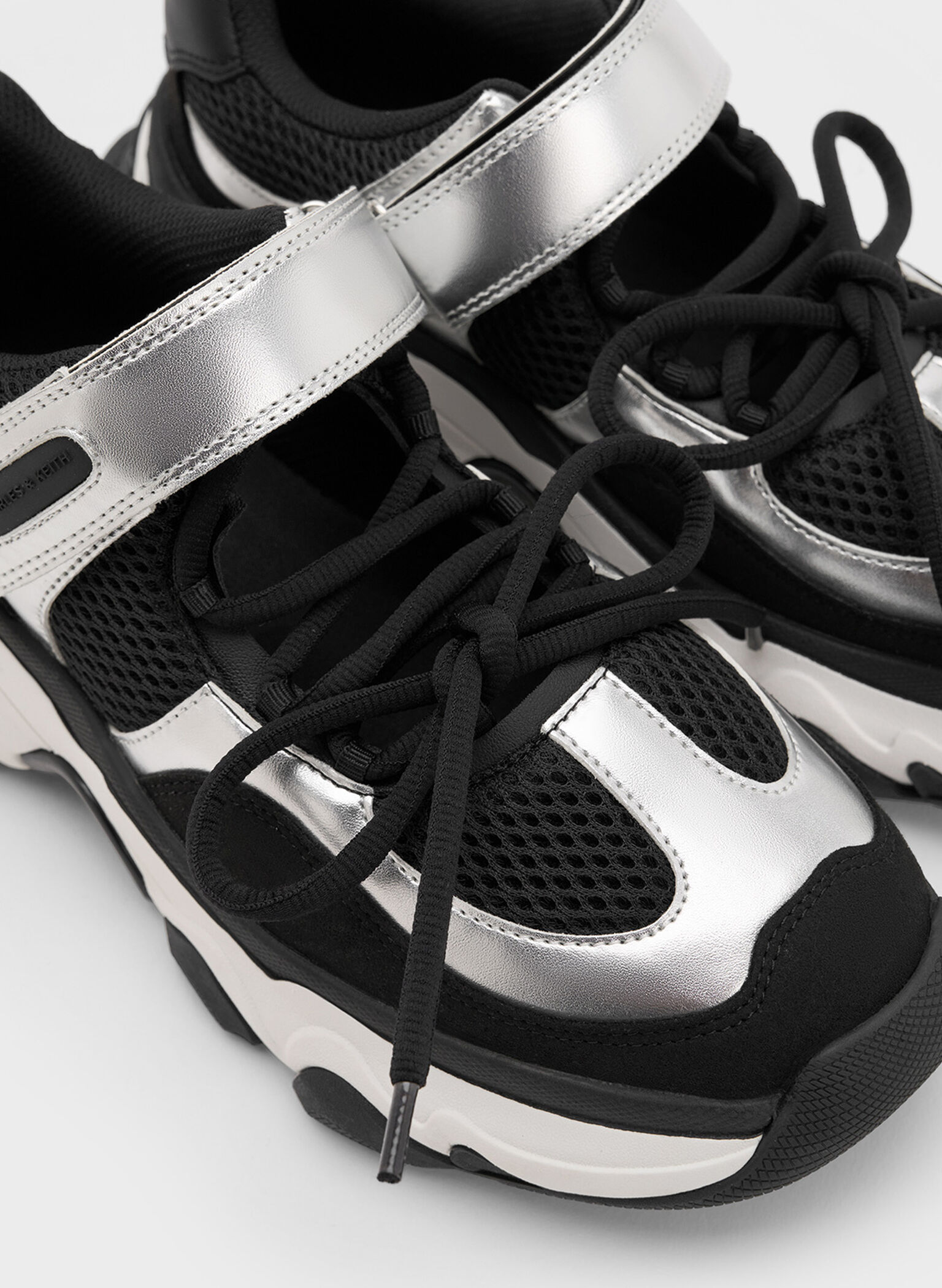 Gaskell Metallic Mesh Mary Jane Sneakers, Black, hi-res