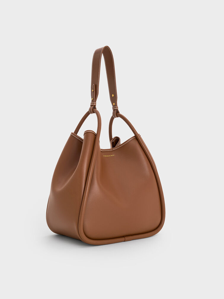 Lyla Tubular Slouchy Tote Bag, Chocolate, hi-res