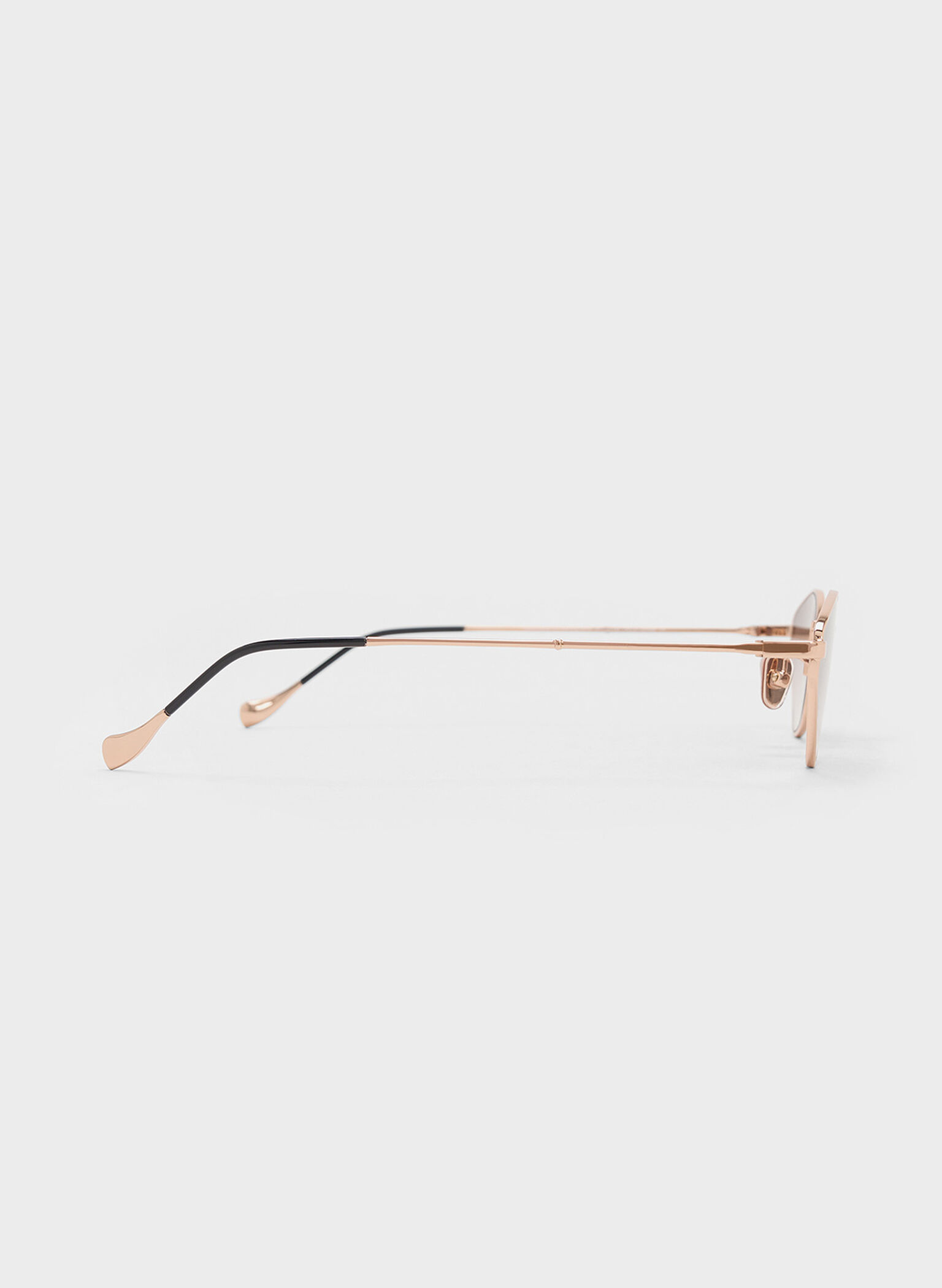 Jax Metal-Frame Geometric Sunglasses, Rose Gold, hi-res