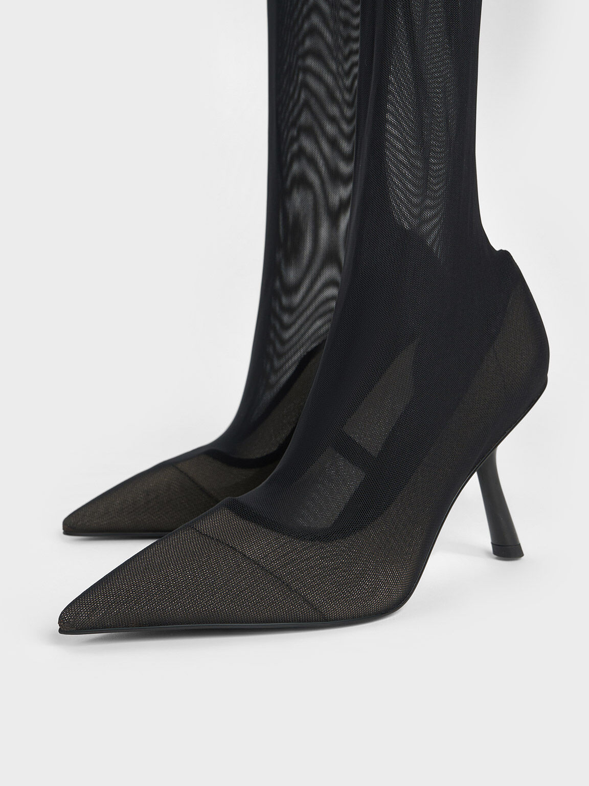 Black mesh boots deals
