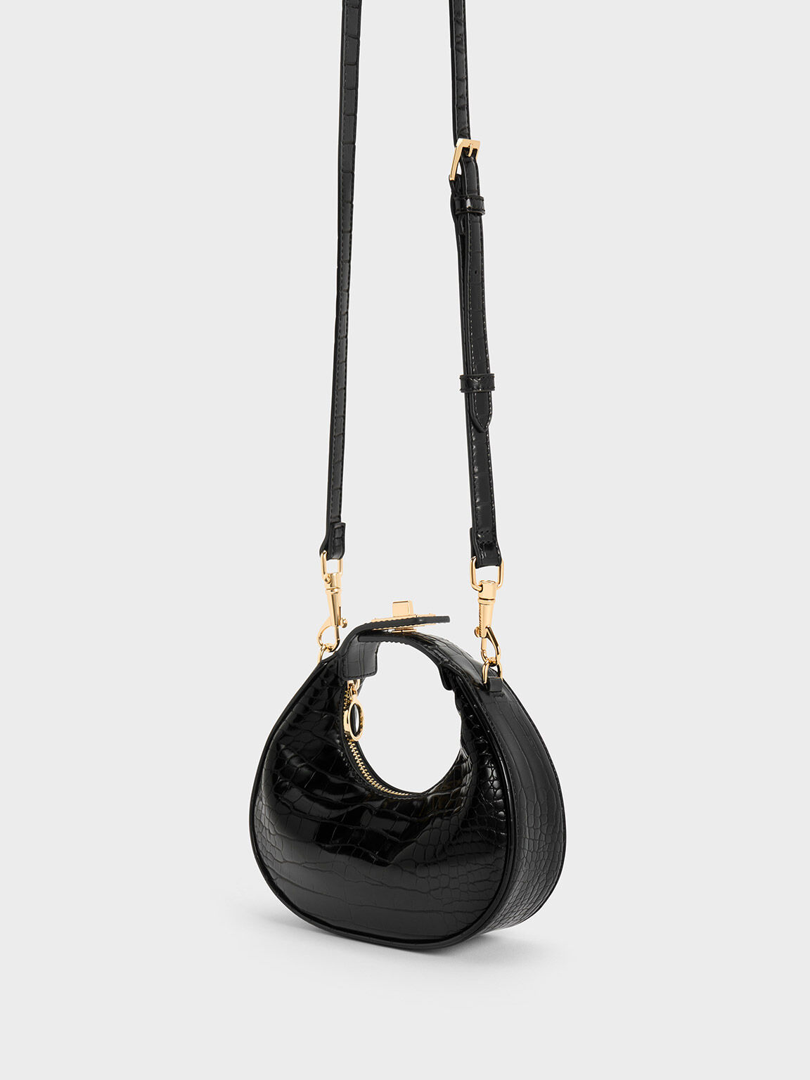 Mini black deals croc bag