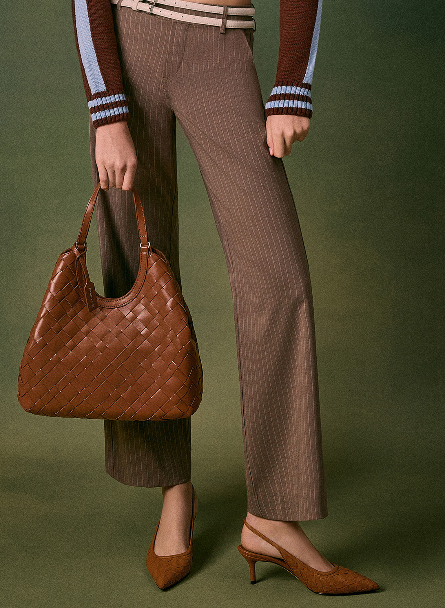 Ivette Woven Tote Bag, Chocolate, hi-res