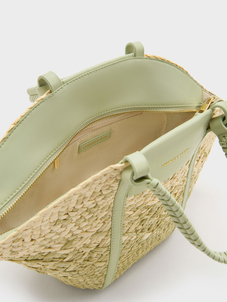 Shalia Raffia Basket Bag, Matcha Green, hi-res