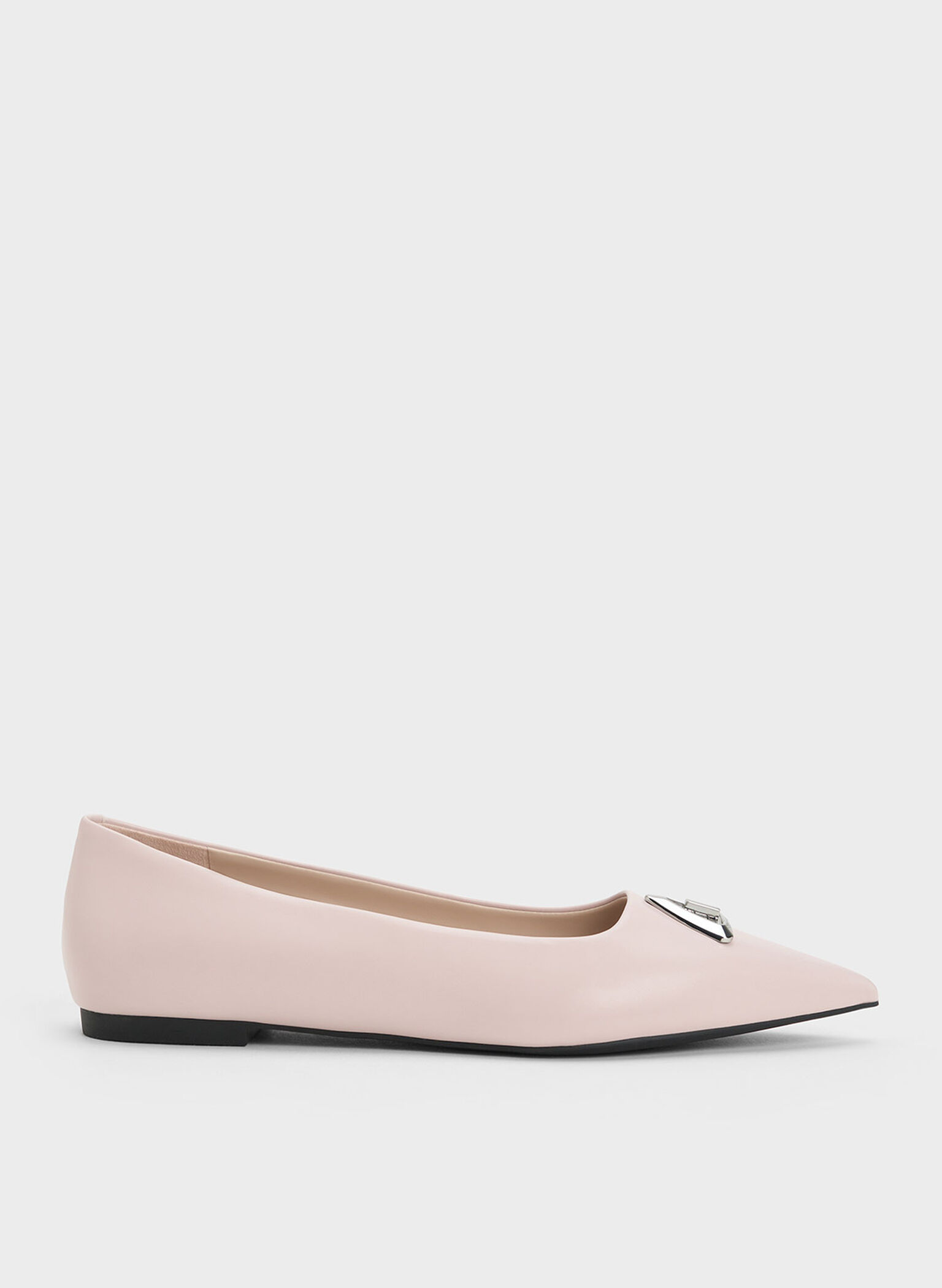 Trice Metallic Accent Pointed-Toe Flats, Nude, hi-res