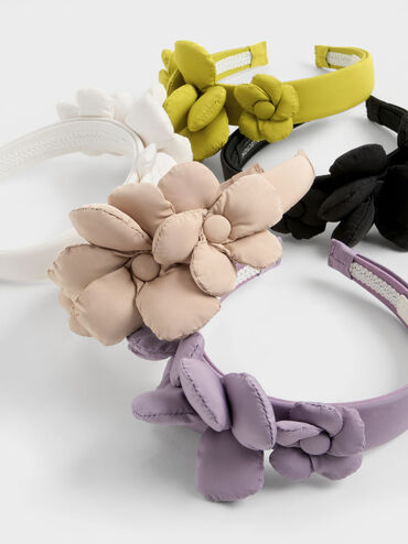 Flower-Embellished Hair Band, Lilac, hi-res