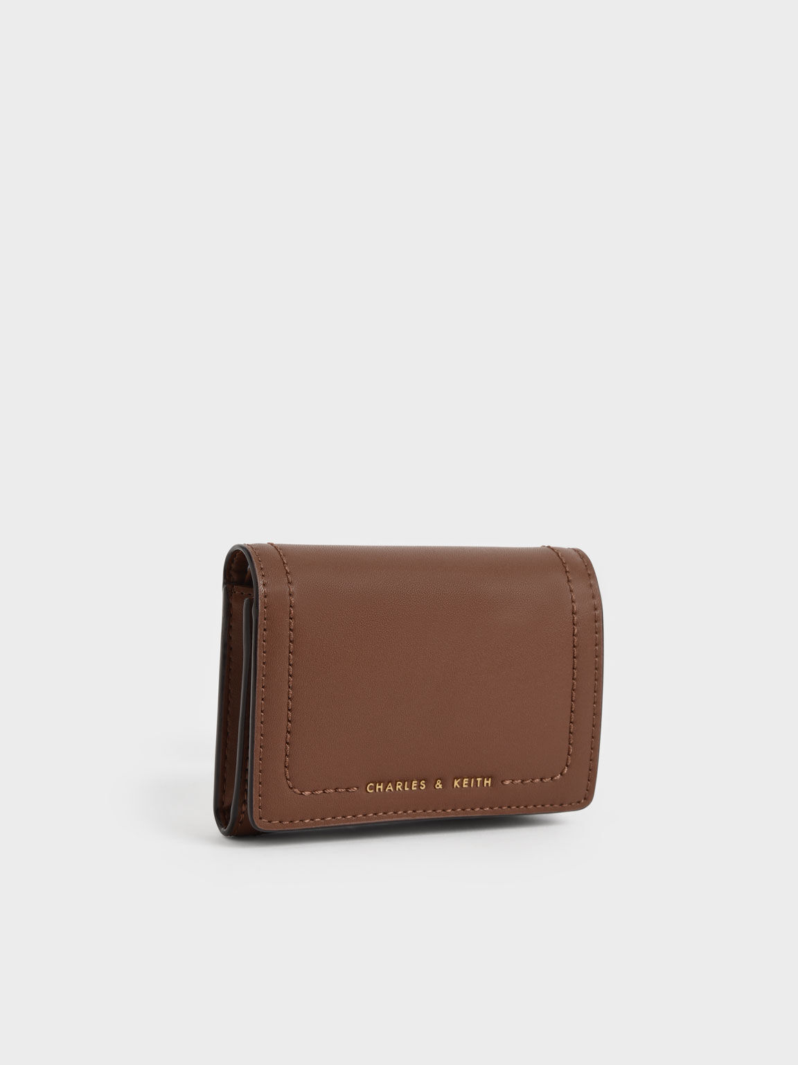 Chocolate Sonnet Snap-Button Small Wallet - CHARLES & KEITH UK