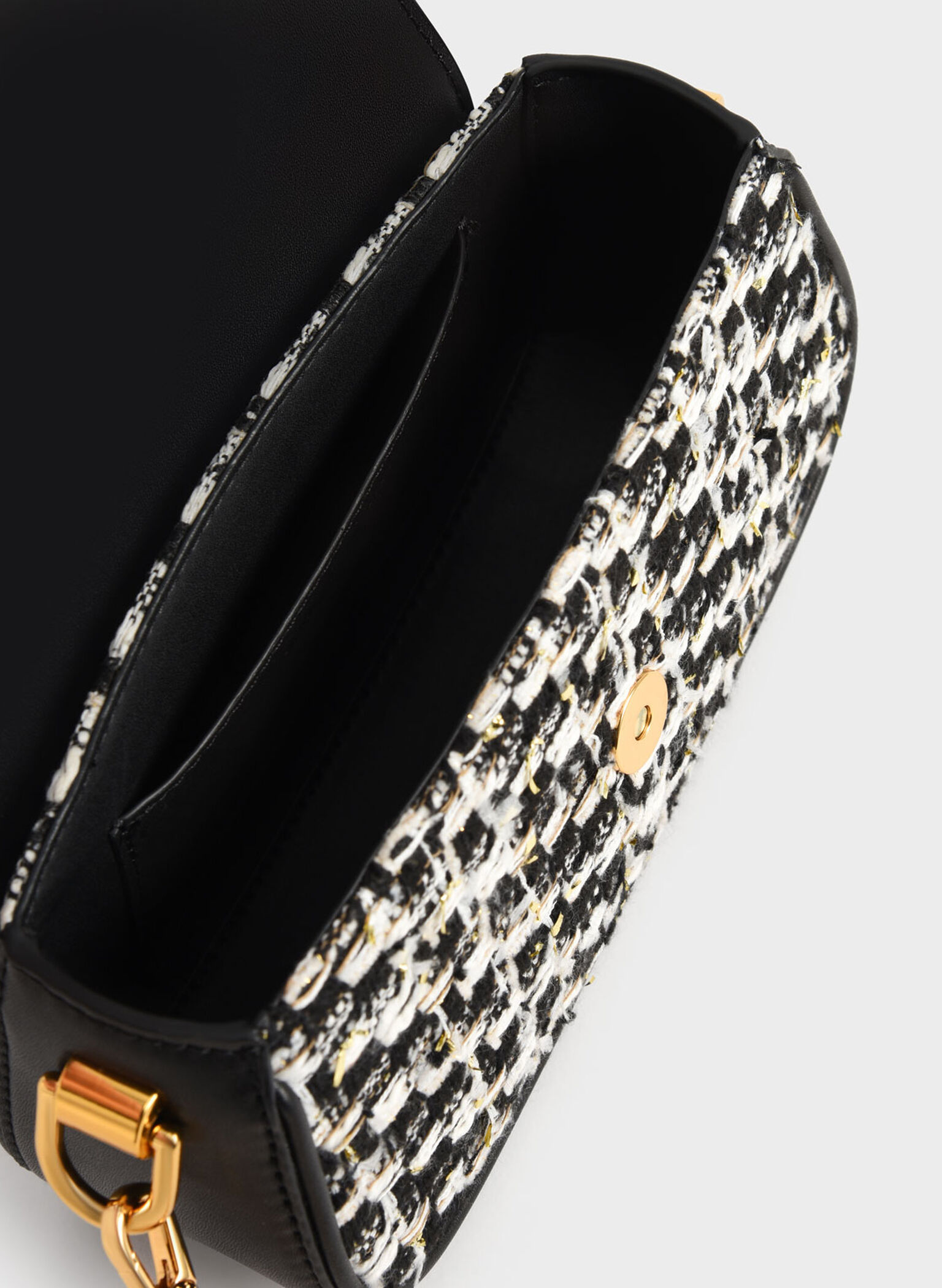Este Tweed Chain Handle Bag, Black, hi-res
