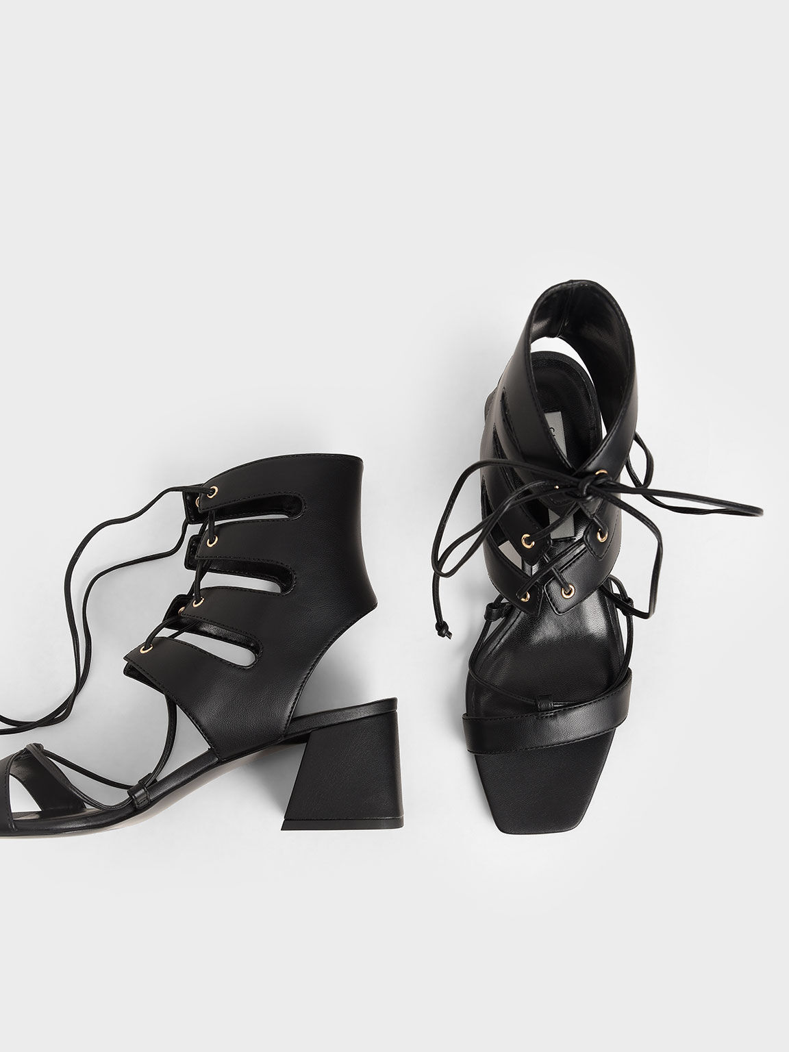 Tie-Around Sandals, Black, hi-res
