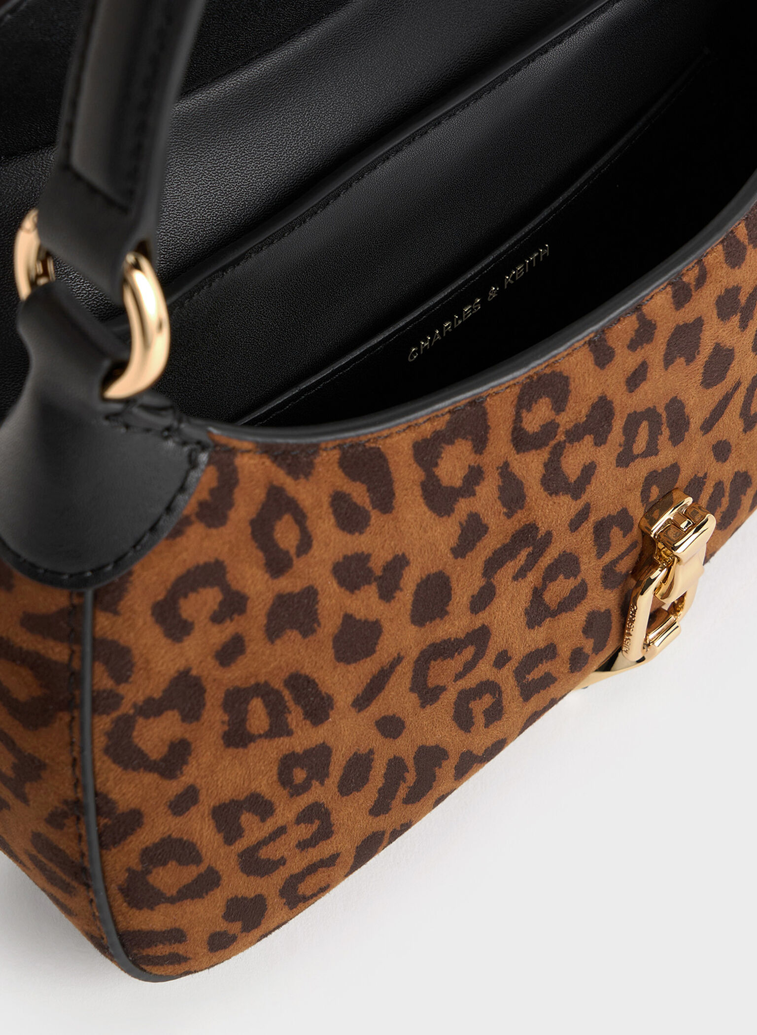 Agatha Leopard-Print Chain-Accent Hobo Bag, Multi, hi-res