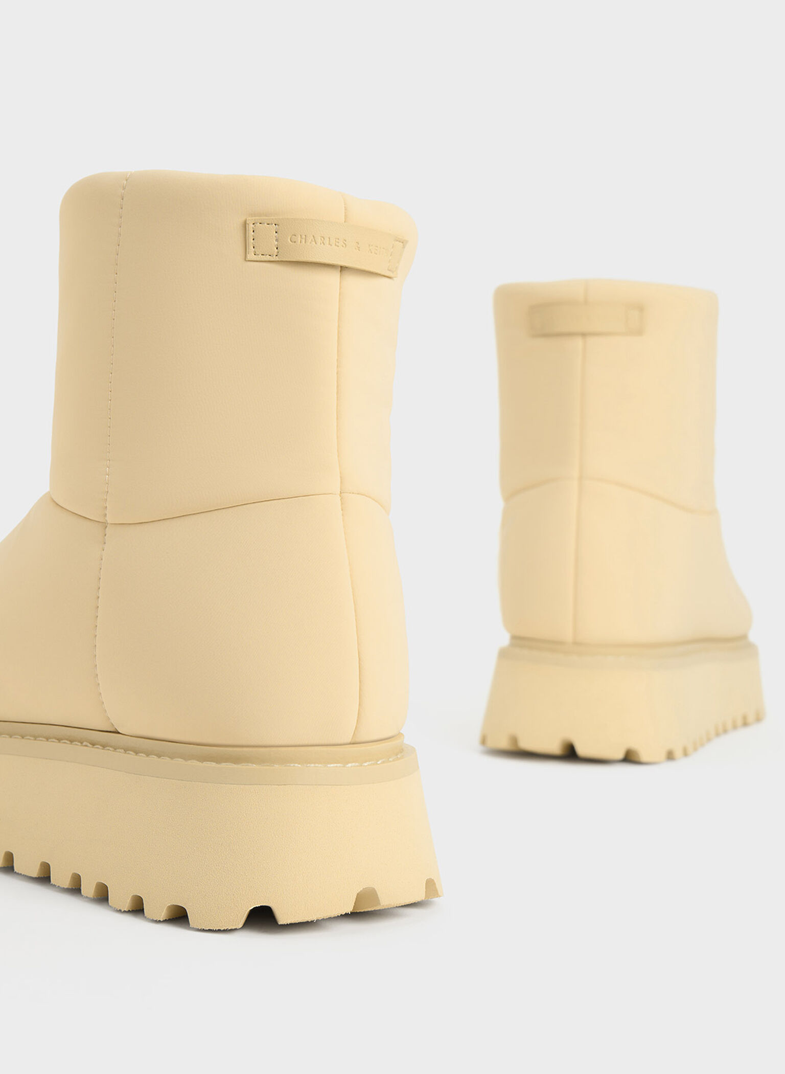 Romilly Puffy Ankle Boots, Beige, hi-res
