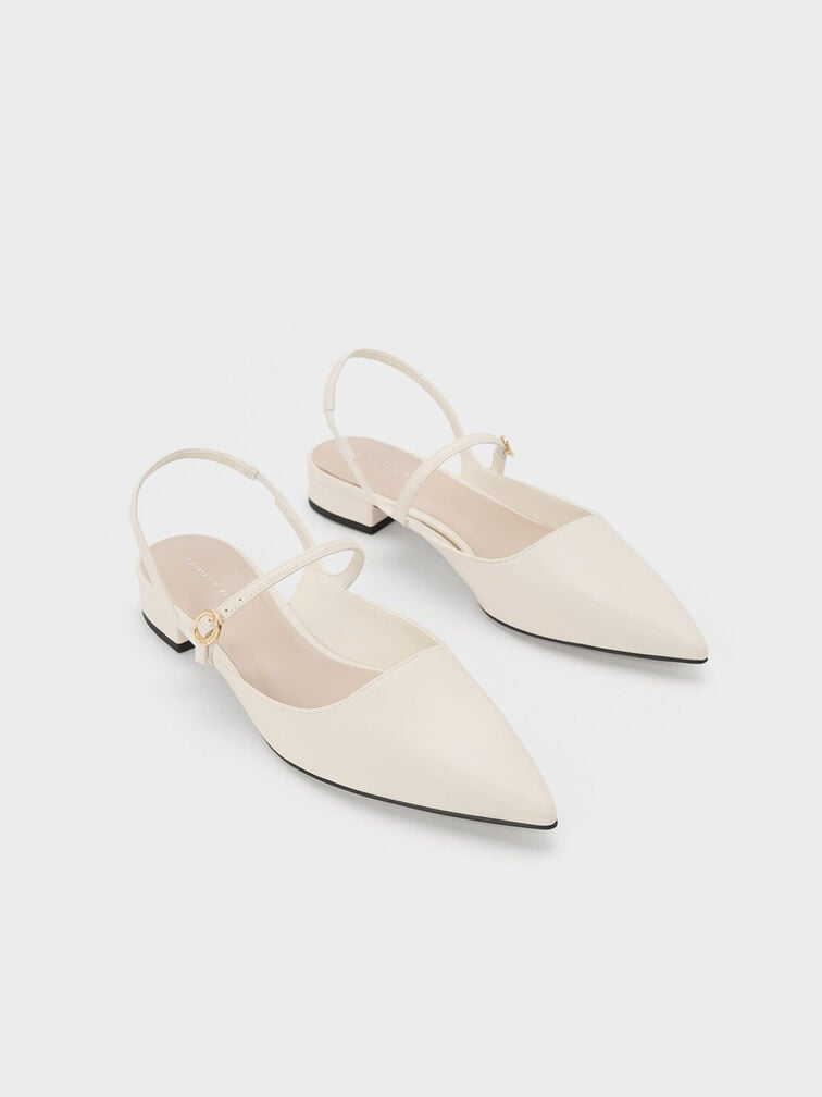 Roxane Slingback Mary Jane Flats, Chalk, hi-res