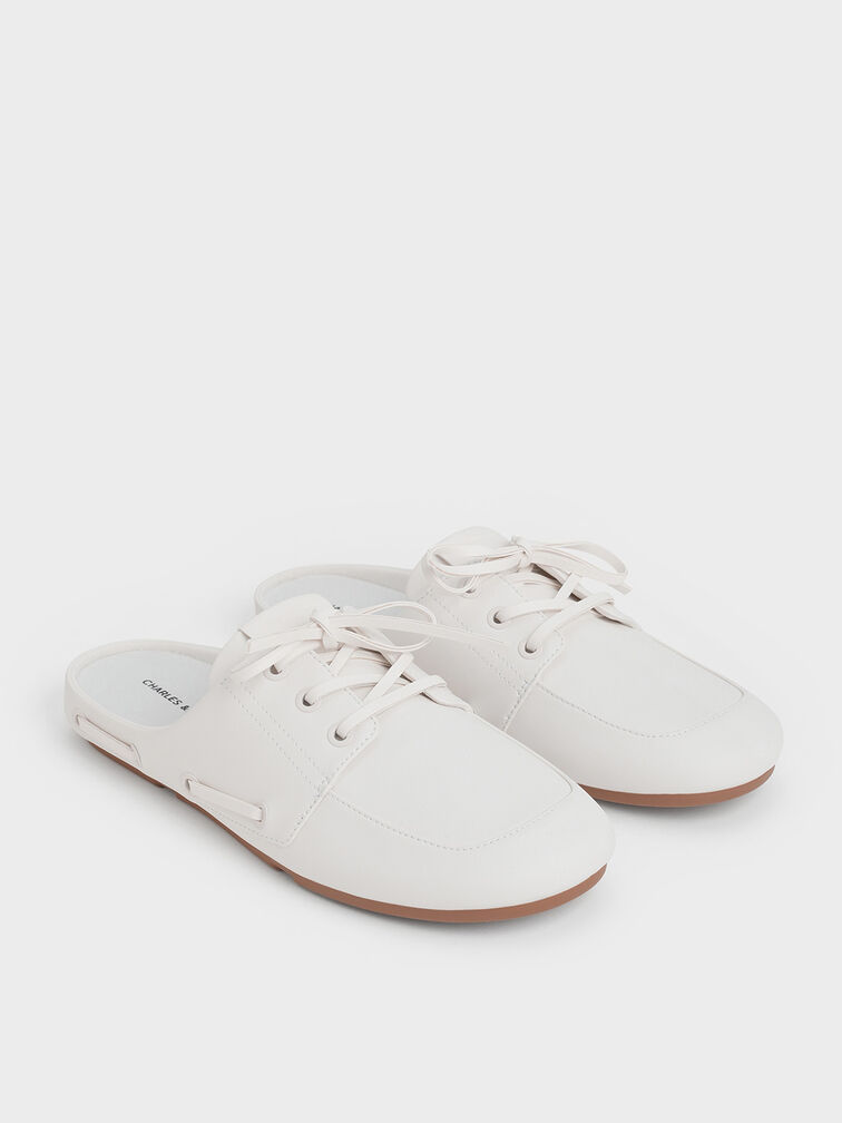 Slip-On Boat Shoes, White, hi-res