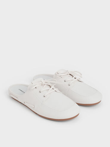 Slip-On Boat Shoes, White, hi-res