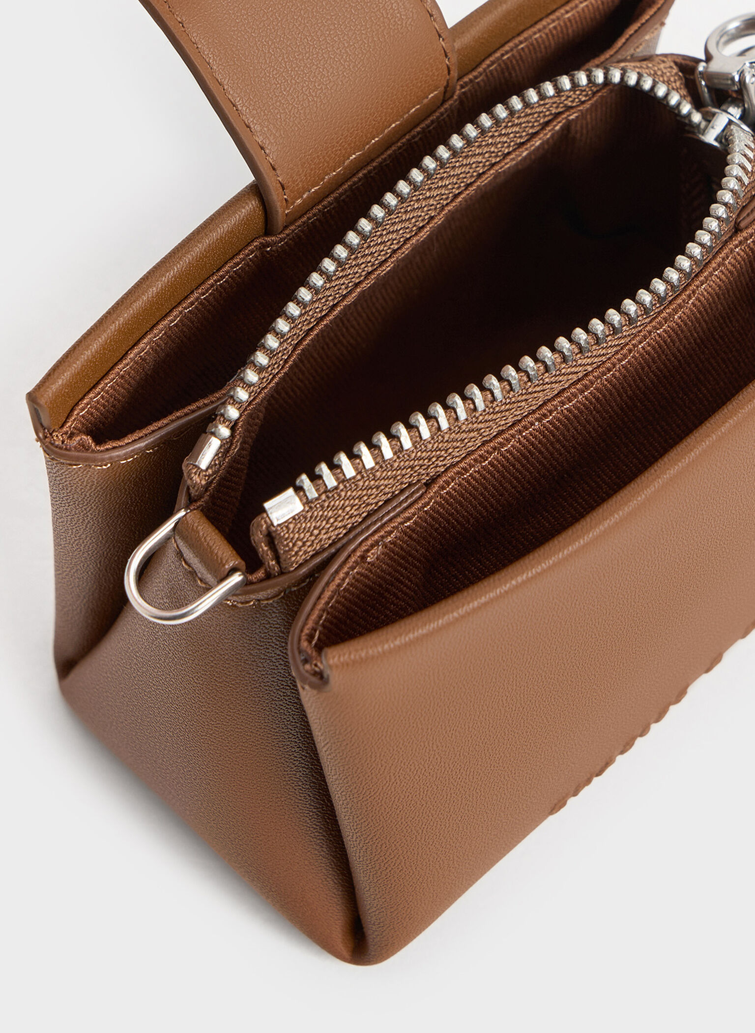 Bosie Top Handle Pouch, Brown, hi-res
