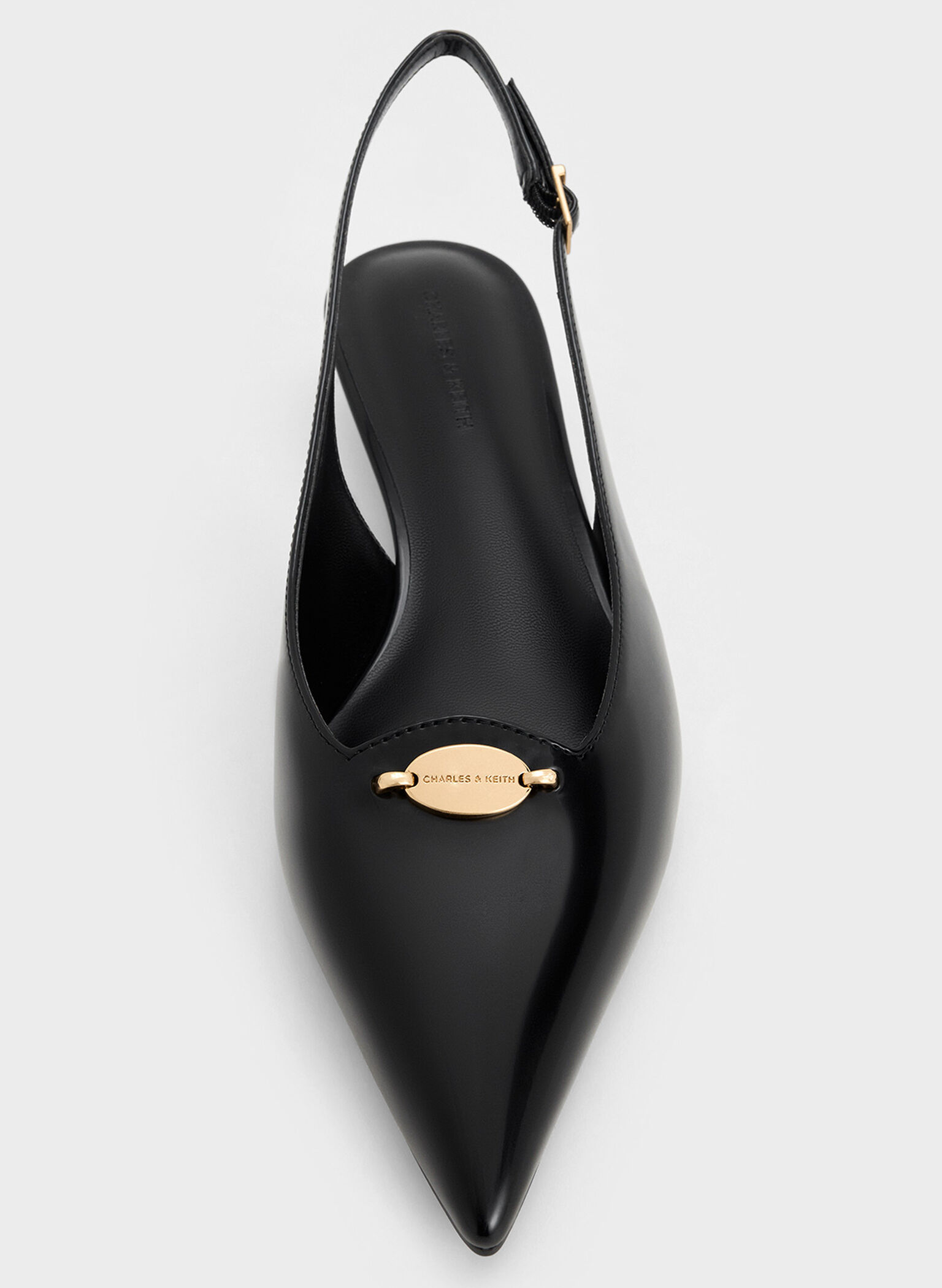 Metallic-Accent Kitten-Heel Slingback Pumps, Black Box, hi-res