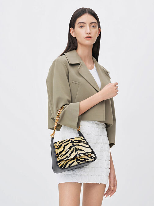 Minta Tiger Print Trapeze Bag, Multi, hi-res