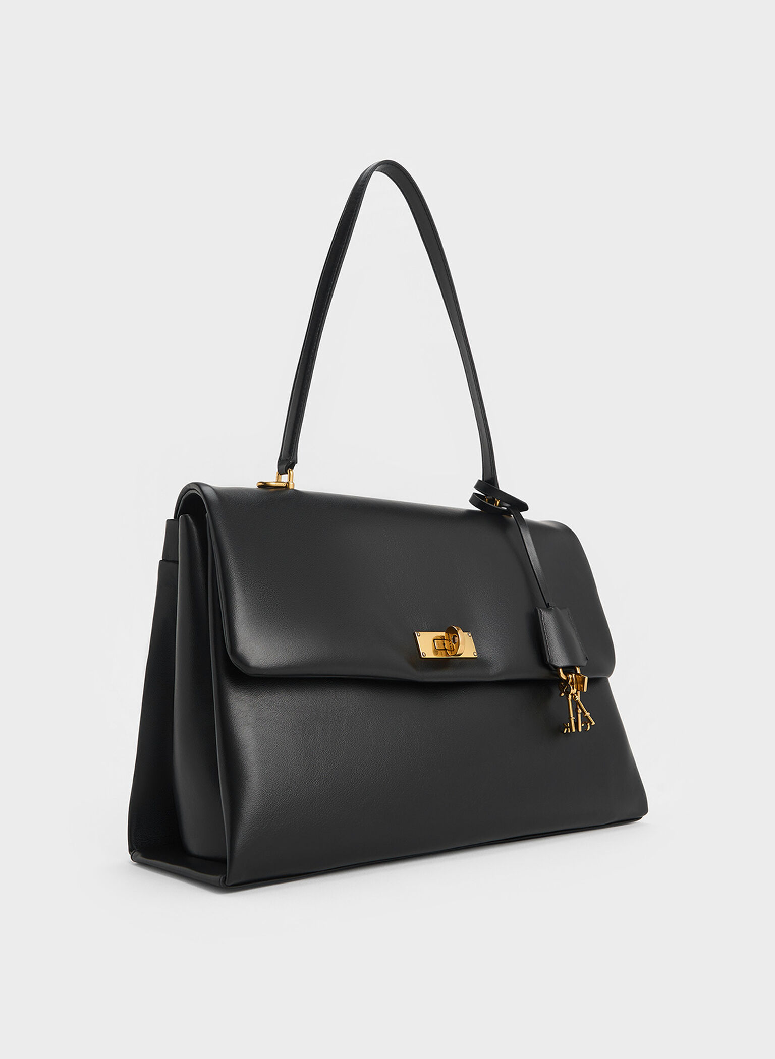 Kerry Top Handle Satchel Bag, Black, hi-res