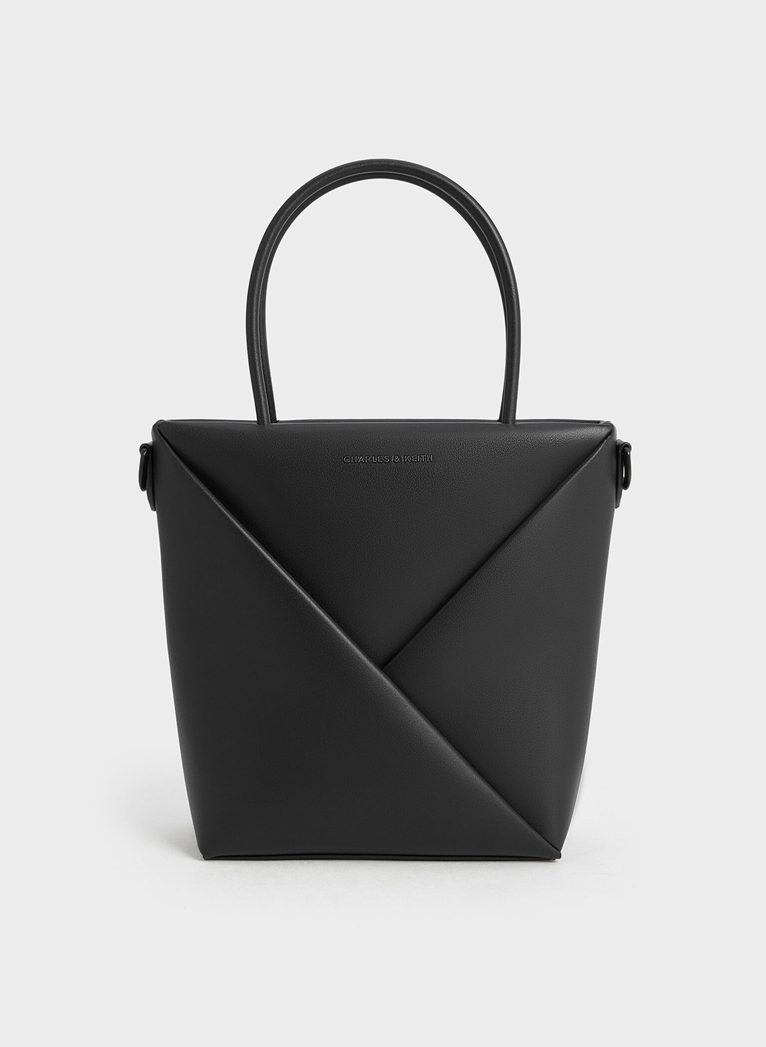 Midori Geometric Elongated Tote Bag, Jet Black, hi-res