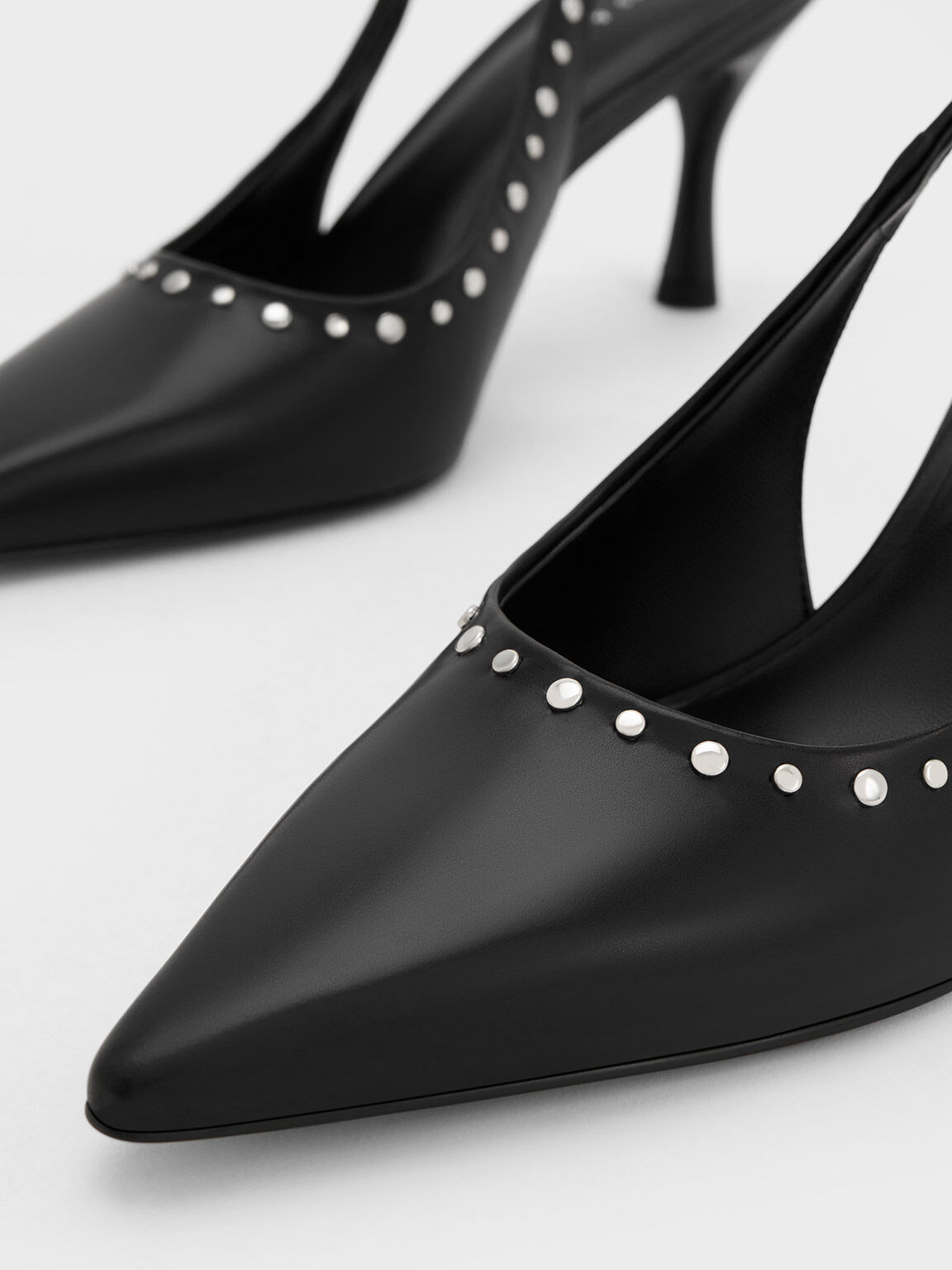 Studded pointed slingbacks outlet